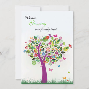Faire-part de grossesse dans l'arbre florissant