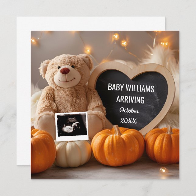 Faire-part de grossesse d'automne médias sociaux (Devant / Derrière)