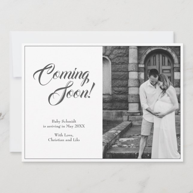 Faire-part de grossesse de style classique (Devant)