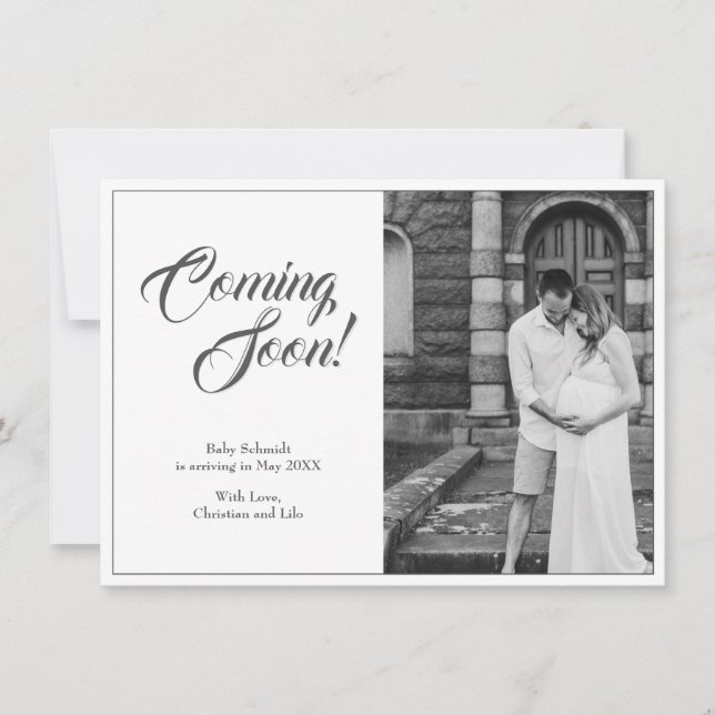 Faire-part de grossesse de style classique (Devant)