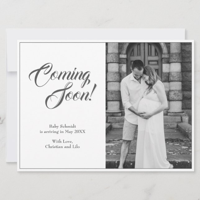 Faire-part de grossesse de style classique (Devant)