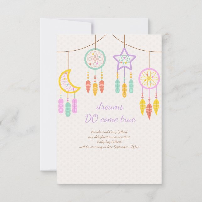 Faire-part de grossesse Dreamcatcher bébé (Devant)