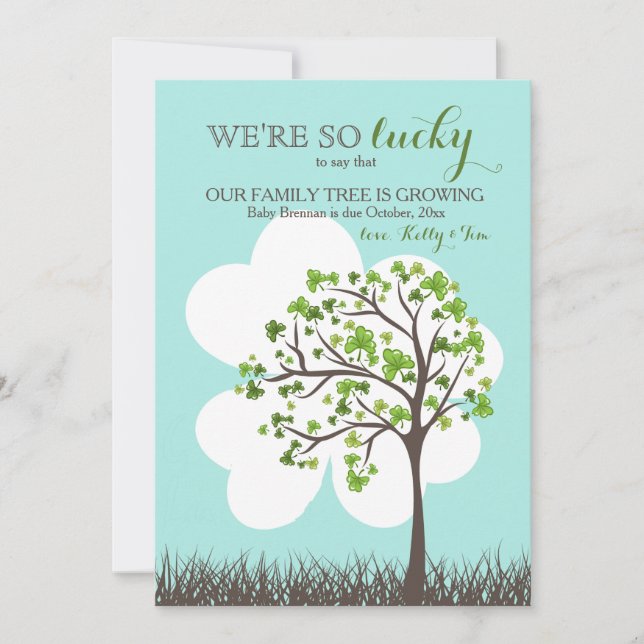 Faire-part de grossesse du jour de la Saint-Patric (Devant)