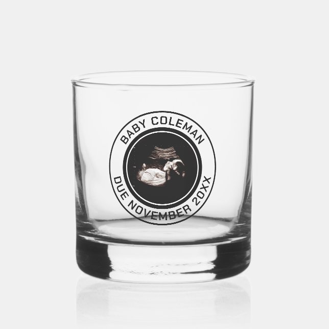 Faire-part de grossesse en verre à whisky (Recto)