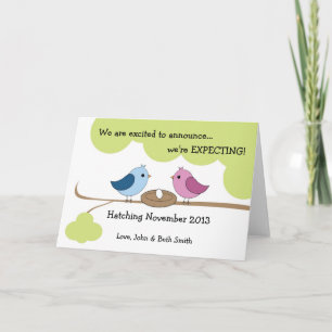 Faire-part De Grossesse Mignonne - Oiseaux Dans Le