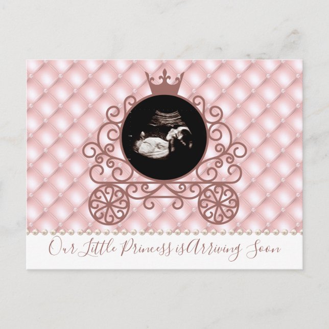 Faire-part de grossesse rose princesse (Devant)