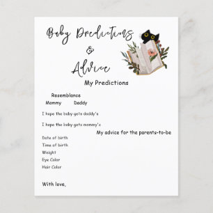 Faire-part de jeu de baby shower avec un chat noir