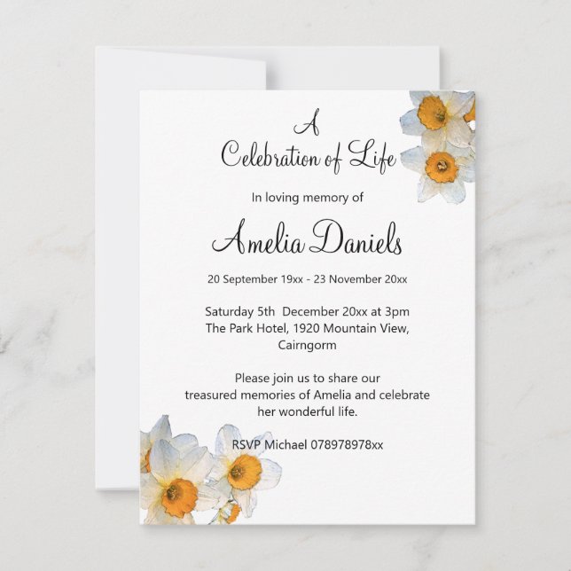 Faire-part de la jonquille du printemps (Devant)