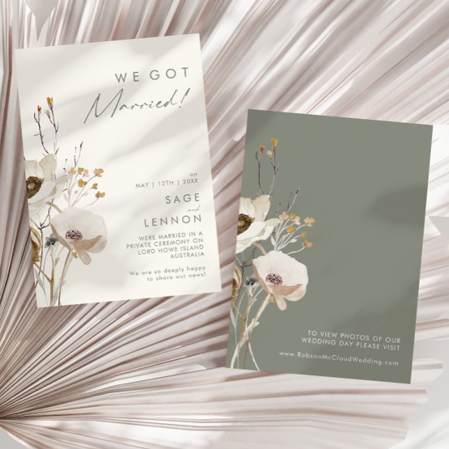 Faire-part de l'Elopement de Fleur sauvage lunaire (Créateur téléchargé)