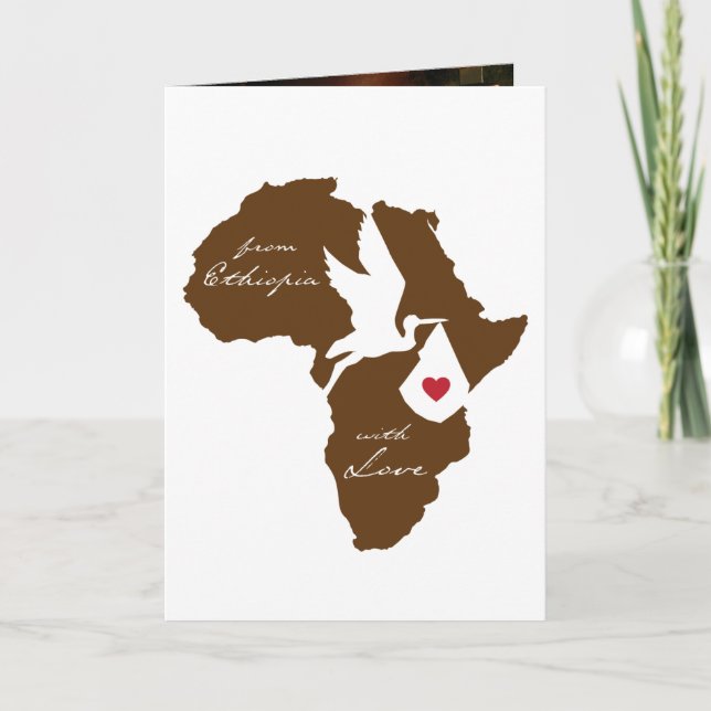 Faire-part De l'Ethiopie avec l'adoption amoureuse (Devant)