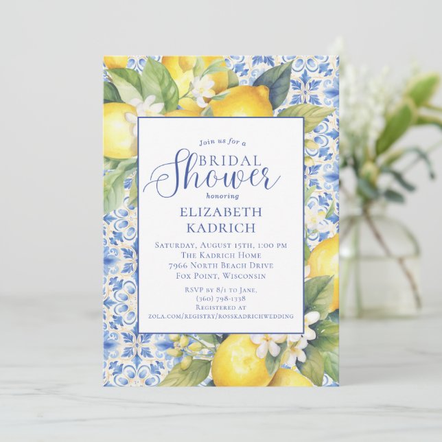 Faire-part de Limoncello Blue pour enterrement de  (Debout devant)