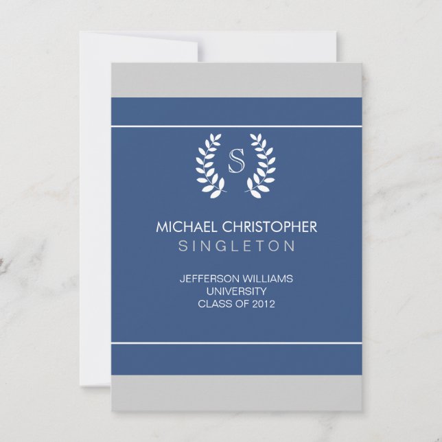 Faire-part de l'Université Blue & White (Devant)