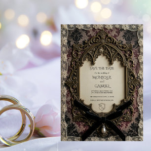 Faire-part de luxe rococo victorien en dentelle go