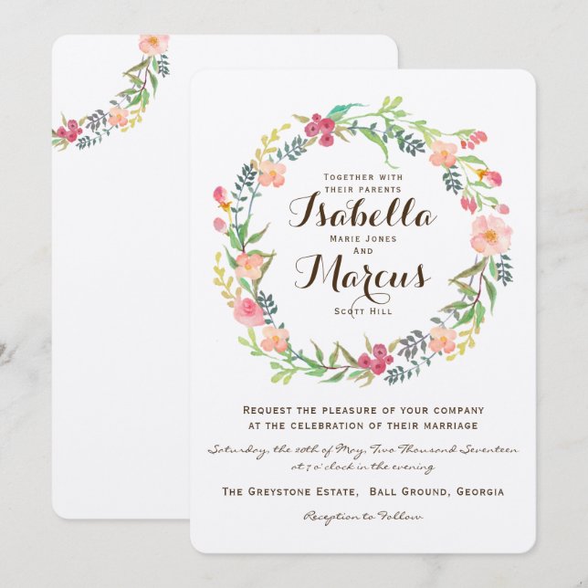 Faire-part de mariage (Devant / Derrière)