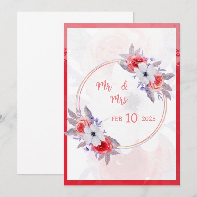 Faire-part de mariage (Devant / Derrière)