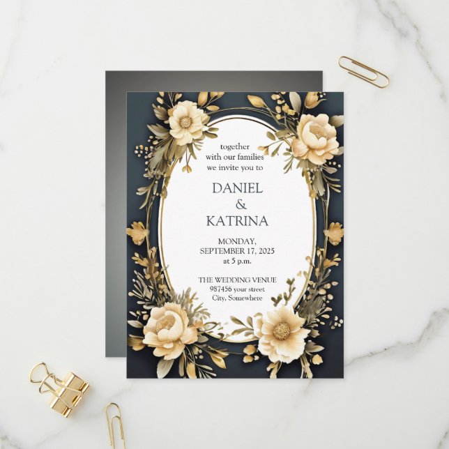 faire-part de mariage (Devant/Arrière en situation)