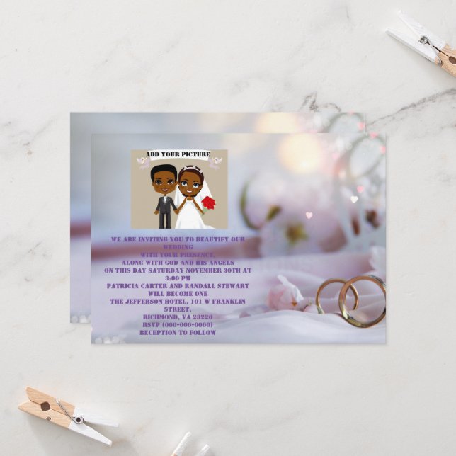 FAIRE-PART DE MARIAGE 2 (Devant/Arrière en situation)