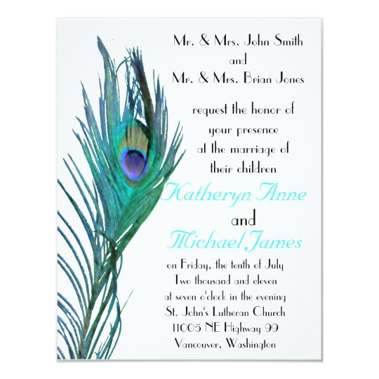 Faire-part de mariage #2 de paon