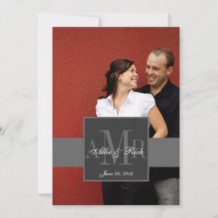 Faire-part de mariage 2 de photo de monogramme de