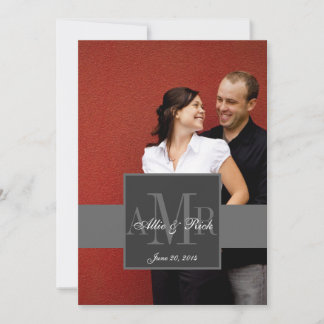 Faire-part de mariage 2 de photo de monogramme de