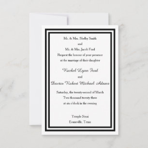 Faire-part de mariage -3x5 avec double encadrement