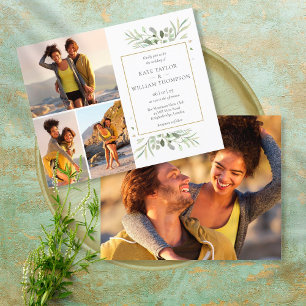Faire-part de mariage 4 photos Budget Greenery