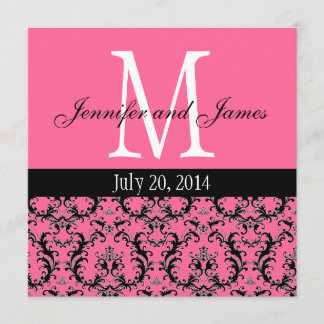 Faire-part de mariage 5 de monogramme de damassé