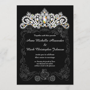 Faire-part de mariage 5 x 7 de princesse Diamond