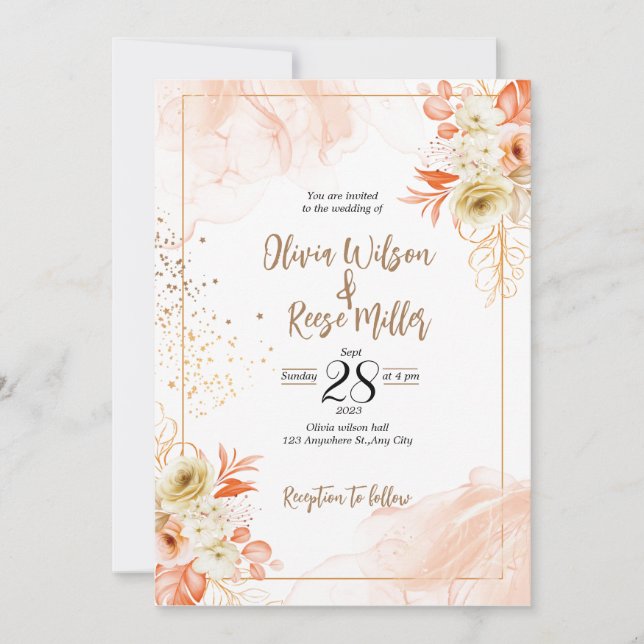 Faire-part de mariage 5 x 7 po (Devant)