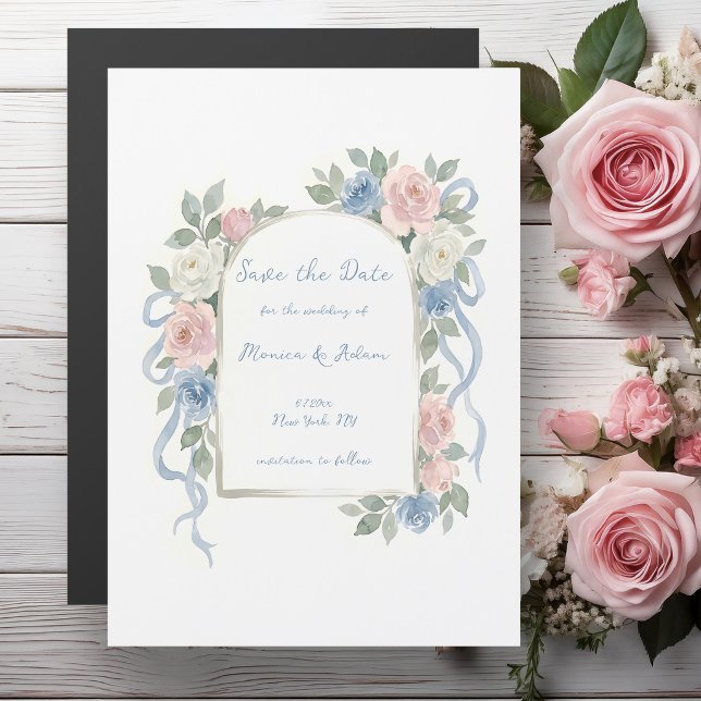 Faire-part de mariage à arch floral aquarelle (Créateur téléchargé)