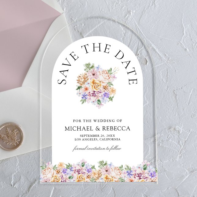 Faire-part de mariage à arch floral de printemps (Créateur téléchargé)