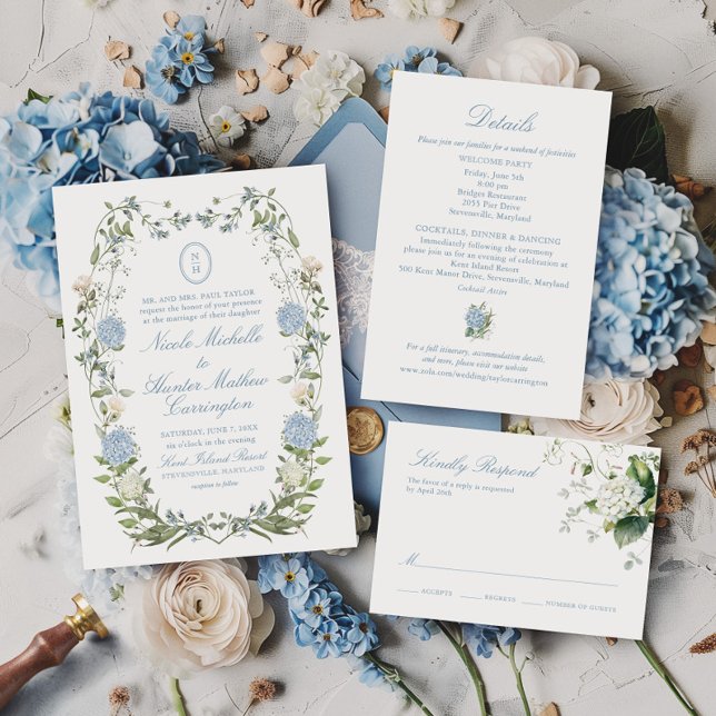 Faire-part de mariage à blason monogramme avec Hyd (Créateur téléchargé)