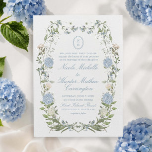 Faire-part de mariage à blason monogramme avec Hyd