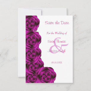 Faire-part de mariage à bordure de rose violette r