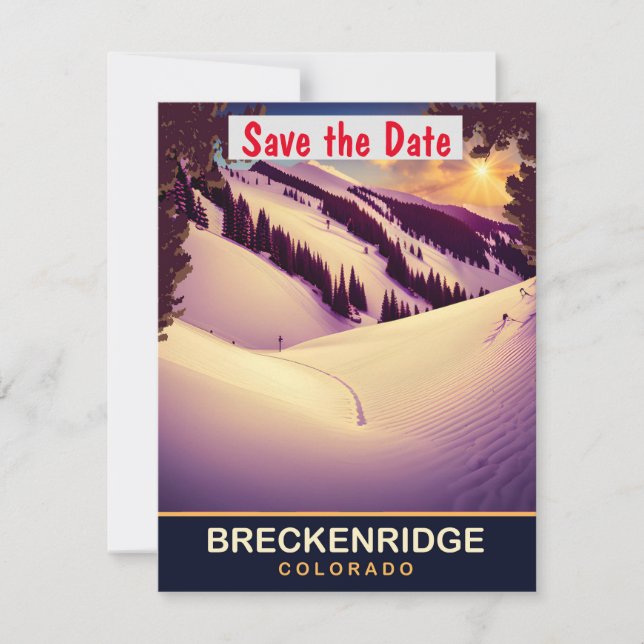 Faire-part de mariage à Breckenridge Colorado sur  (Devant)
