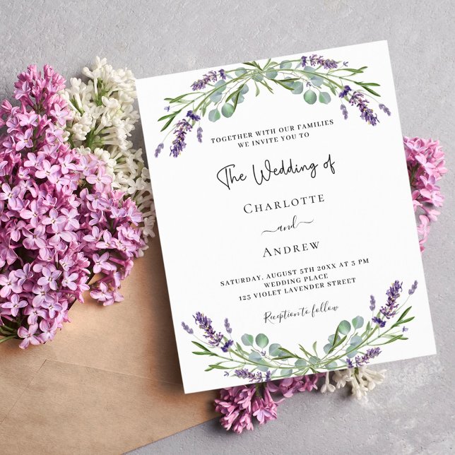 Faire-part de mariage à budget floral violet de la (Créateur téléchargé)