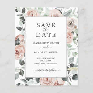 Faire-part de mariage à budget rose poussiéreux