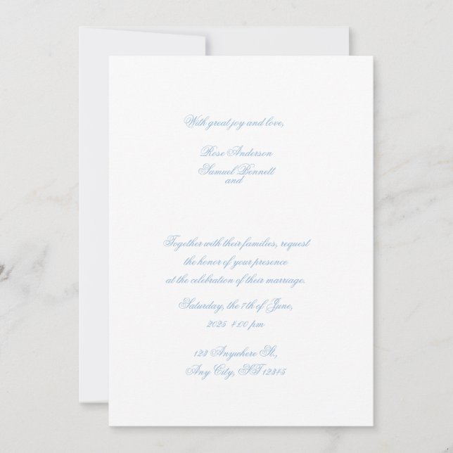 Faire-part de mariage à cadre baroque (Devant)
