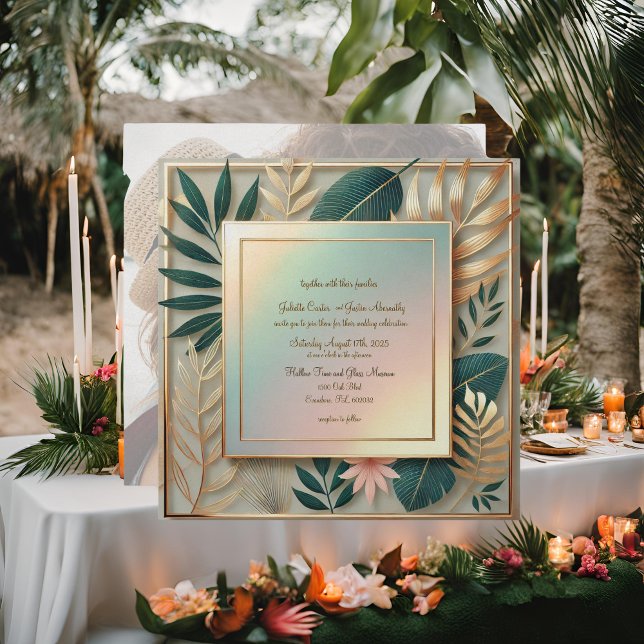 Faire-part de mariage à cadre minimal Élégance Tro (Créateur téléchargé)