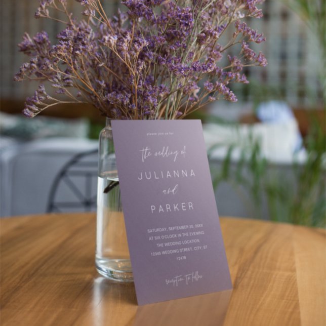 Faire-part de mariage à calligraphie MOD Violet Pr (Créateur téléchargé)