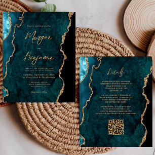 Faire-part de mariage à code QR avec écriture Budg