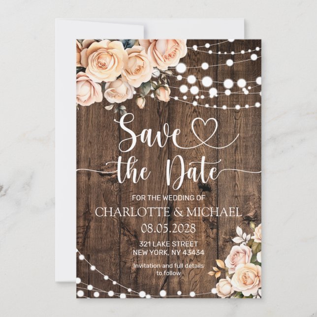 Faire-part de mariage à conserver pour la date de  (Devant)