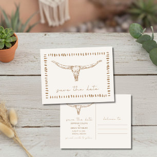 Faire-part de mariage à crâne de vache Boho Désert
