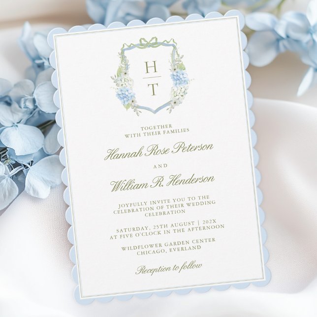 Faire-part de mariage à crête d'hortensia évidé (Créateur téléchargé)