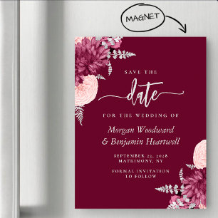 Faire-part de mariage à date avec fleurs argentées