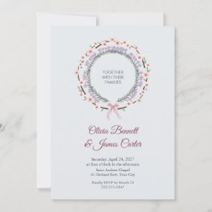Faire-part de mariage à double anneau avec buisson