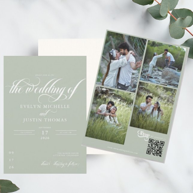 Faire-part de mariage à écriture minimale (Créateur téléchargé)