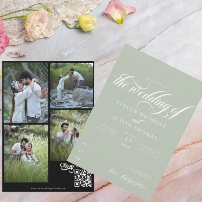 Faire-part de mariage à écriture minimale (Créateur téléchargé)