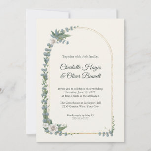 Faire-part de mariage à fenêtre arquée Greenery Go