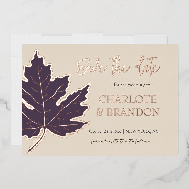 Faire-part de mariage à feuille d'érable pourpre d (Enveloppe)